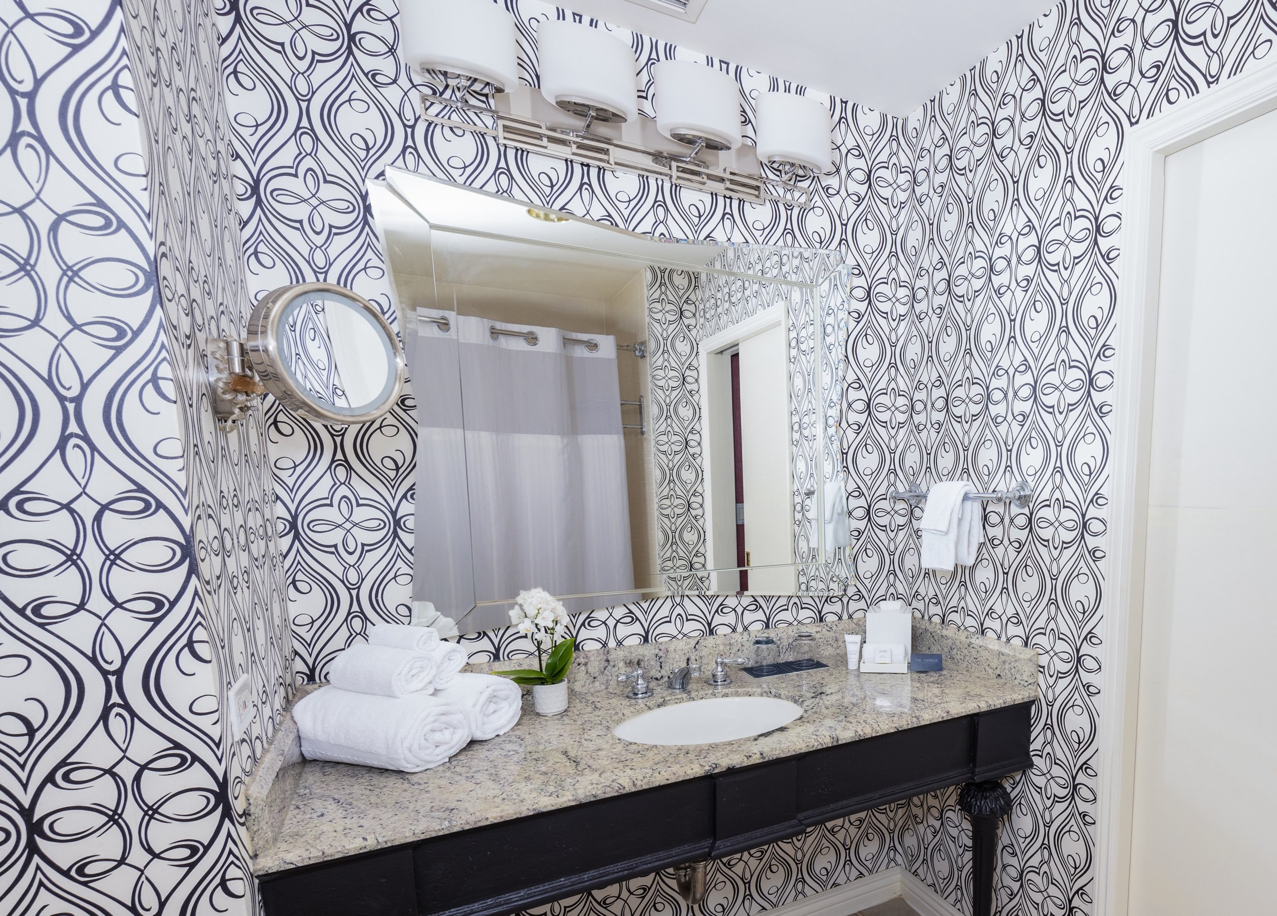 Close up of the bathroom in the Deluxe Double Room at The Marker